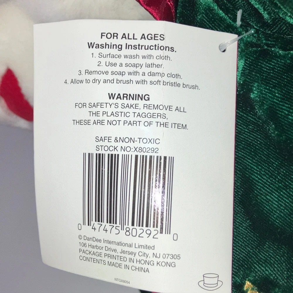 1998 Snowflake Teddy Bear with Red and Green Outfit‎ & Hat